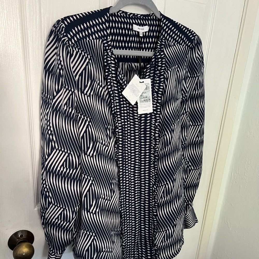 REISS Womens Rebecca Mix Print Top 2 Blouse